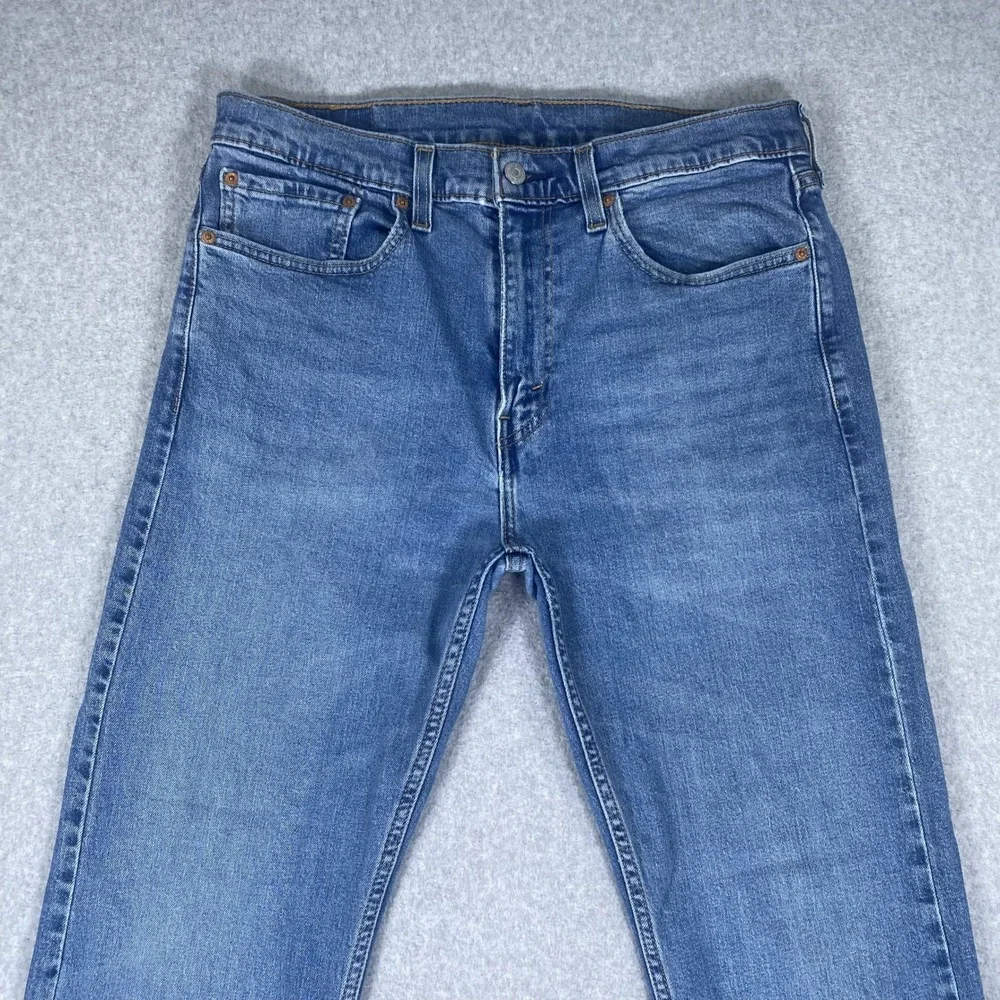 Levi's 505 Regular Fit Jeans Mens 34x30 Blue Straight Leg Stretch